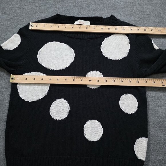 ViCOLO Northland Sweater Womens S/M Black White LS Pullover Italy Cotton Casual - Picture 5 of 14